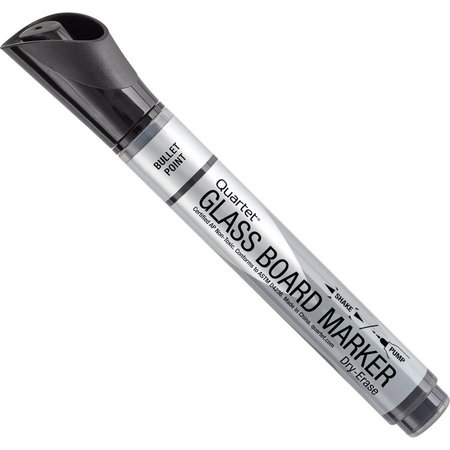 Quartet Glass Board Dry-Erase Markers, Low-Odor, 12/DZ, Black QRT79553
